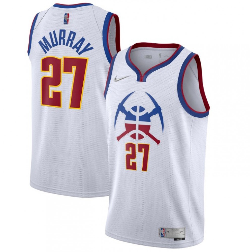 Men's Denver Nuggets Jamal Murray #27 White 2020/21 Swingman Player Jersey – Earned Edition-Pro Kit Vault | Brand New 26/27 Sports Jerseys